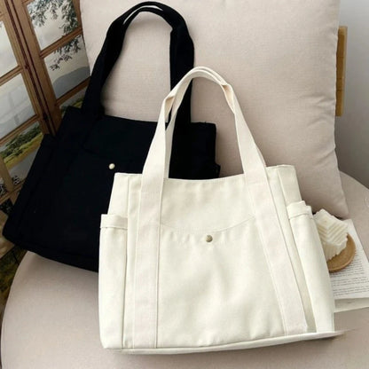 Large Capacity Canvas Tote Bag – Everyday Shoulder Bag for Work, School & Shopping