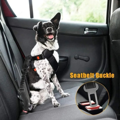 3-in-1 Adjustable Dog Car Seat Belt – Reflective Pet Travel Safety Lead for Small Medium & Large Dogs