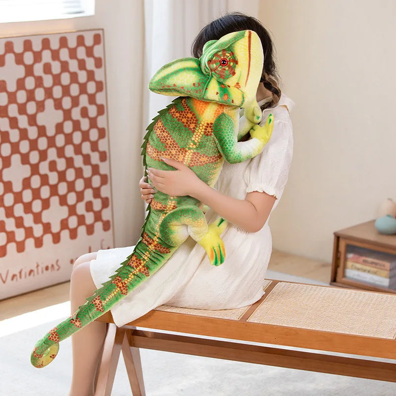 80/110cm Large Chameleon Plush Soft Toy – Soft Reptile Toy Statement
