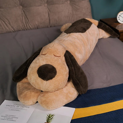 90-150cm Giant Large Dog Plush Toy Long Body Pillow in Brown or White