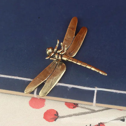 Vintage Brass Dragonfly Figurine – Antique-Style Desk & Home Decor Collectible