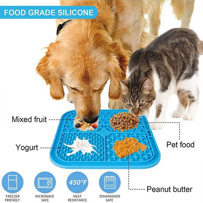 20cm Dog Lick Mat Large Square Dog Cat Pet Slow Feeder Feeding Lick Licking Mat Silicone Suction Cup