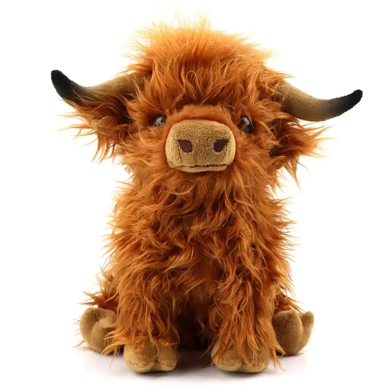 25cm Highland Cow Plush Toy – Soft Stuffed Animal in Brown or Black