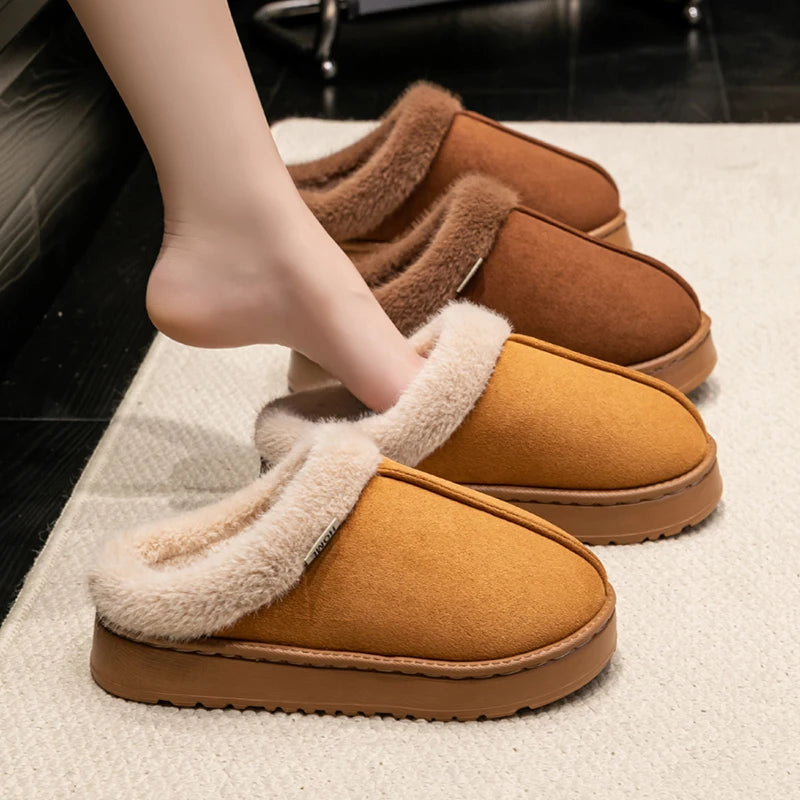 Women’s Men’s Unisex Slippers - Fluffy Thick EVA Sole Anti-Slip Indoor Slippers Warm for Winter Autumn