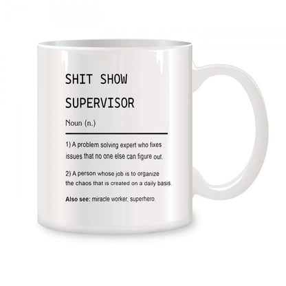 Supervisor Mug – Funny Novelty 11oz Ceramic Coffee Cup Boss Coworker Office Gift