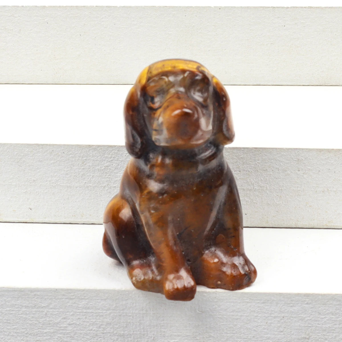 Crystal Dog Figurines – Hand-Carved Natural Stone Animal Dogs Figures for Chakra Energy Healing & Home Décor