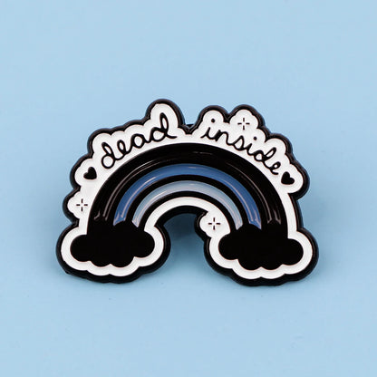 Dead Inside Rainbow Bridge Funny Sarcastic Enamel Pin Badge Brooch Lapel Backpack Clothing Accessories