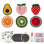 DIY Punch Needle Coaster Kit – Make 6 Fruit Design Coasters - Multiple Design Choice Craft Embroidery