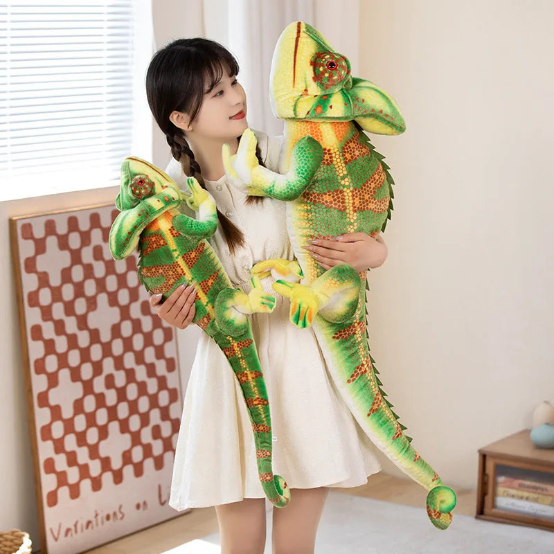 80/110cm Large Chameleon Plush Soft Toy – Soft Reptile Toy Statement