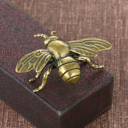 Mini Brass Copper Metal Bee Honeybee Figurine – Desk Buddy Ornament Collectible