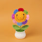 Crochet Knitted Artificial Flower Plant in Pot - Hand Woven Potted Desk Desktop Home Decor Gift Ornament