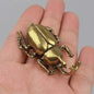 Mini Brass Copper Metal Beetle Bug  Figurine – Desk Buddy Ornament Collectible