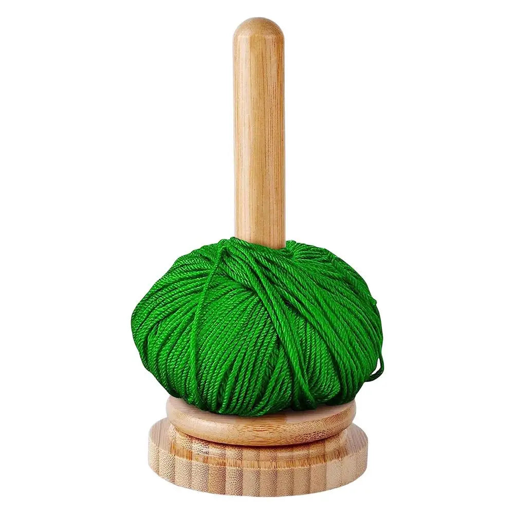 Wooden Yarn/Wool Holder – Rotating Ball Dispenser Stand, Knitting & Crochet Tool