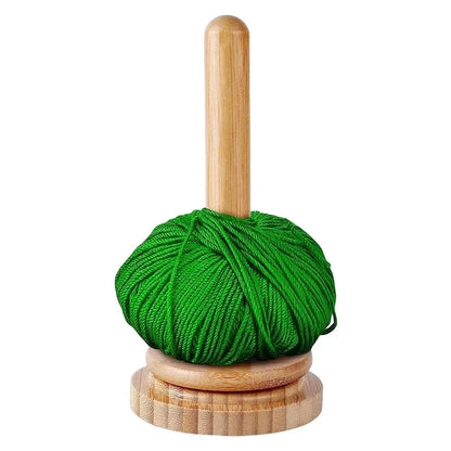 Wooden Yarn/Wool Holder – Rotating Ball Dispenser Stand, Knitting & Crochet Tool