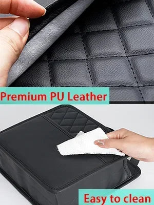 Multi-Functional Car Storage Bag Bin Unit PU Leather - Suitable For Most Vehicles
