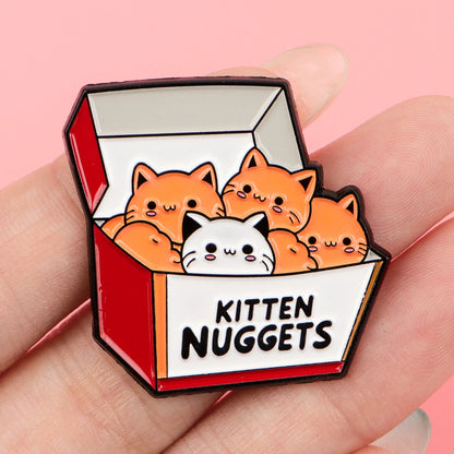 Kitten Nuggets Cute Funny Cat Enamel Brooch Lapel Pin Badge Novelty Gift