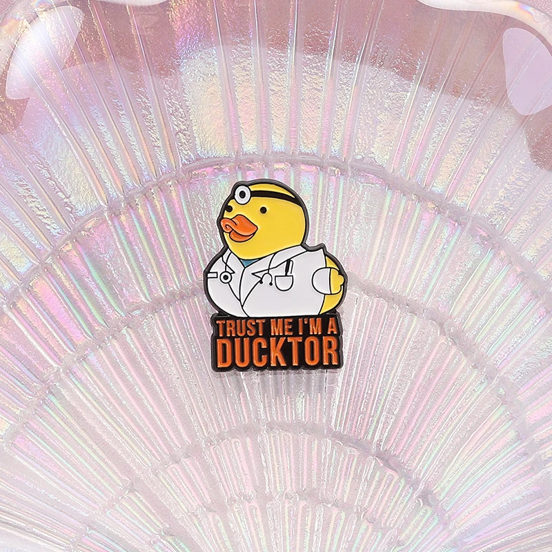 Funny Doctor Nurse Veterinarian Duck Dog Rat Enamel Brooch Lapel Pin Badge Novelty Gift