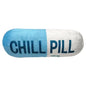 Funny Squeaky Dog Toy Chill Pill Tablet Shaped Pet Dog Plush Toy Gift Comedy Silly
