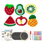 DIY Punch Needle Coaster Set Kits – Make 6 Fruit Design Coasters Multiple Design Choice Craft Embroidery