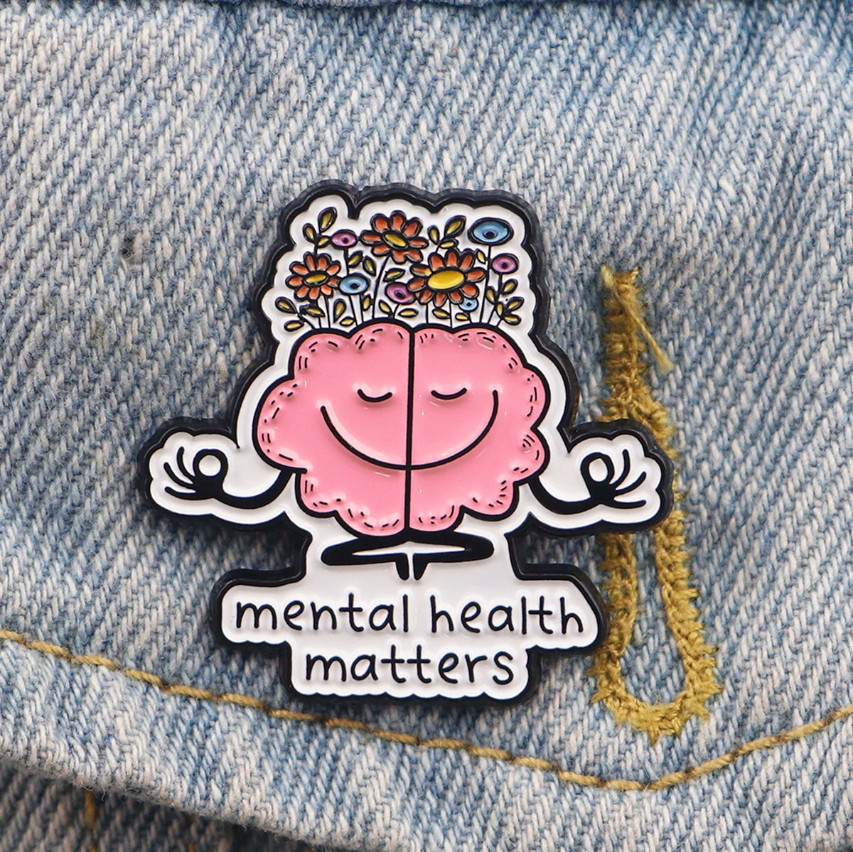 Mental Health Matters Enamel Brooch Lapel Pin Badge Gift ADHD Autism Anxiety Neurodivergent