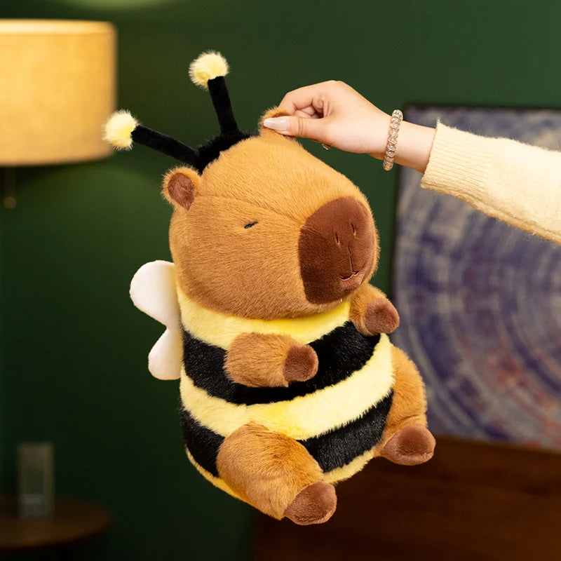 23cm/33cm Cute Capybara Plush in Bee Costume – Bumblebee Capybara Soft Toy