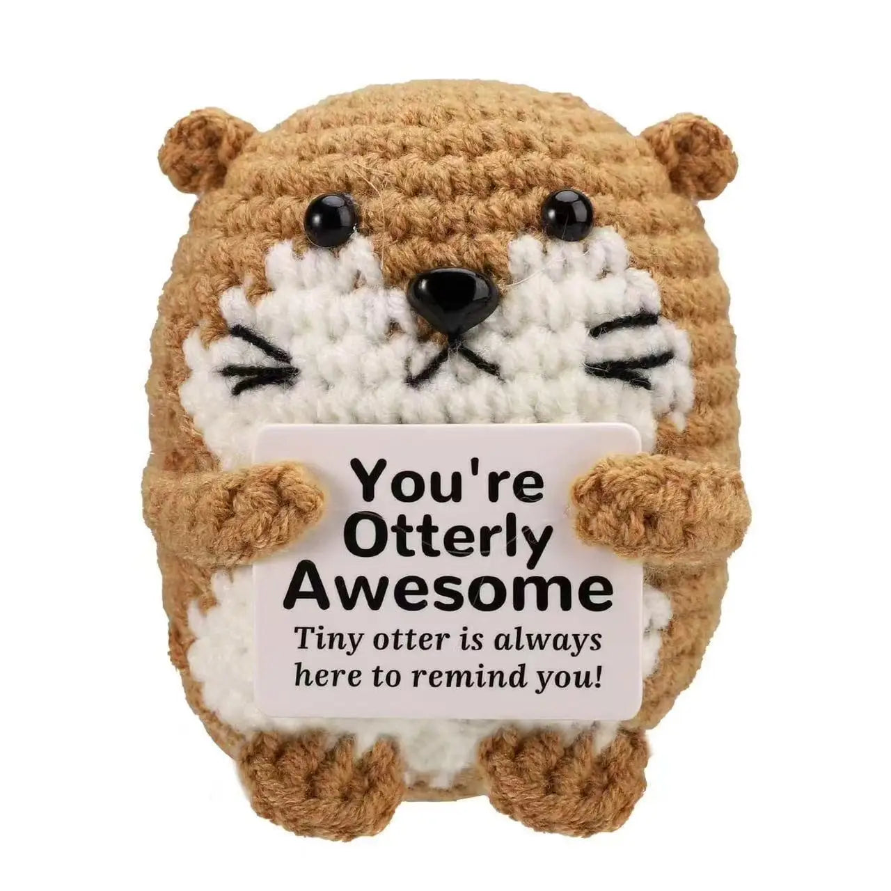 Crochet Knitted Positivity Pals Animals Cat Pineapple Tea Turtle Goose Otter - Emotional Support Gift Positivity Words of Encouragement Ornament - Perfect Gift