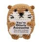Crochet Knitted Positivity Pals Animals Cat Pineapple Tea Turtle Goose Otter - Emotional Support Gift Positivity Words of Encouragement Ornament - Perfect Gift