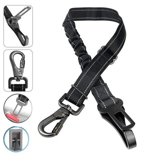 3-in-1 Adjustable Dog Car Seat Belt – Reflective Pet Travel Safety Lead for Small Medium & Large Dogs