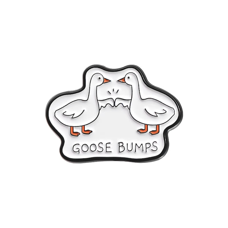 Goose Bumps Geese Enamel Pin Badge Cute Funny Duck Cartoon Animal Brooch Backpack Hat Lapel Accessories