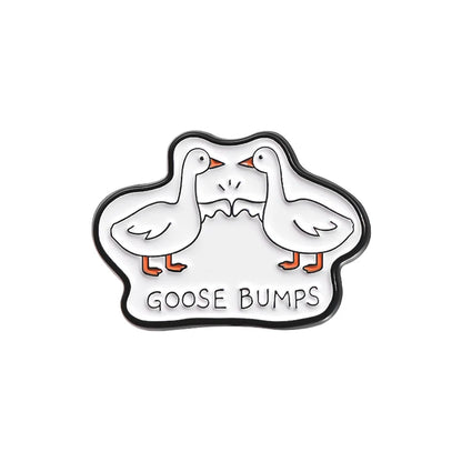 Goose Bumps Geese Enamel Pin Badge Cute Funny Duck Cartoon Animal Brooch Backpack Hat Lapel Accessories