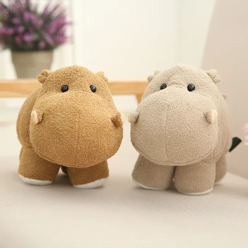Chubby Elephant or Hippo Plush – Grey or Brown, 20cm / 25cm / 35cm