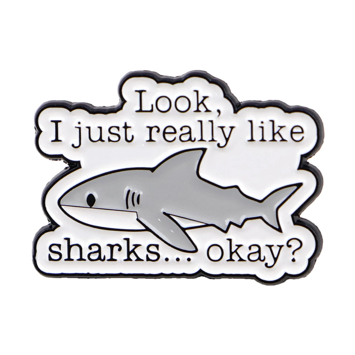 Shark Lovers Funny Enamel Brooch Lapel Pin Badge Novelty Gift