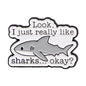 Shark Lovers Funny Enamel Brooch Lapel Pin Badge Novelty Gift