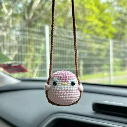 Cute Crochet Knitted Animal Swing Hanging Decoration for Car Home Bag Charm Gift