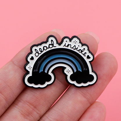 Dead Inside Rainbow Bridge Funny Sarcastic Enamel Pin Badge Brooch Lapel Backpack Clothing Accessories