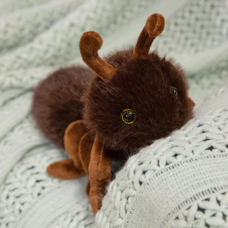 23cm Cute Ant Plushie – Soft Lifelike Ant Toy in Brown, Black, Grey, Yellow-Brown