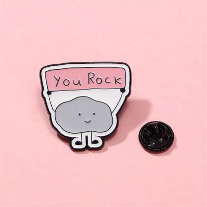 You Rock Cute Cartoon Enamel Brooch Lapel Pin Badge Bag Clothing Hat Accessory Gift