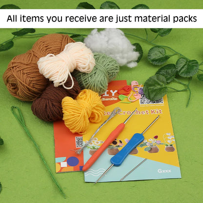 DIY Crochet Flower Plant Pot Kit – Sunflowers Tulips Daisies Designs, Beginners Set
