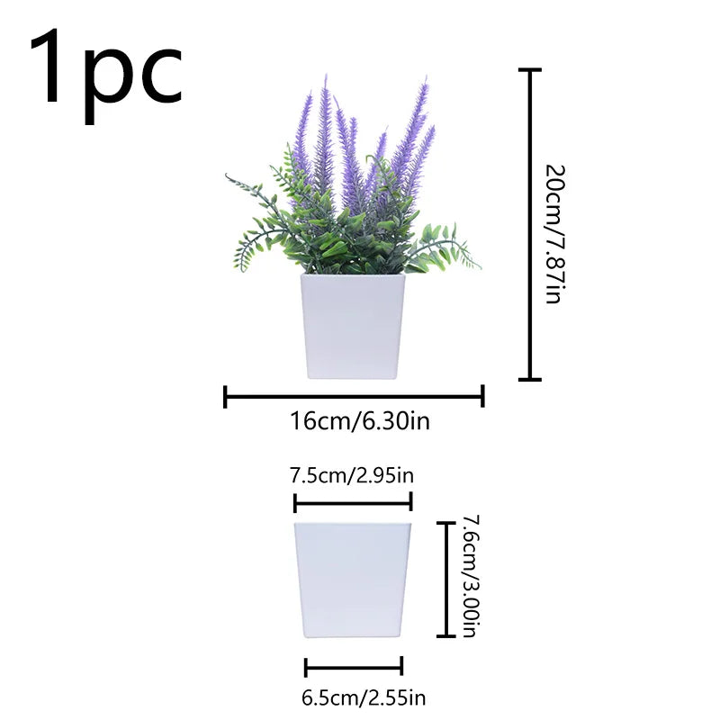 Artificial Lavender Potted Plant – Realistic Faux Flower for Home & Office Décor