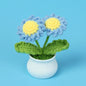 Crochet Knitted Artificial Flower Plant in Pot - Hand Woven Potted Desk Desktop Home Decor Gift Ornament