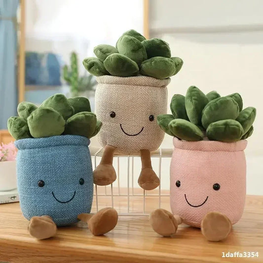 Cute Succulent Plant Plush Toy – Potted Plant Soft Stuffed Doll Home Desk Décor Gift