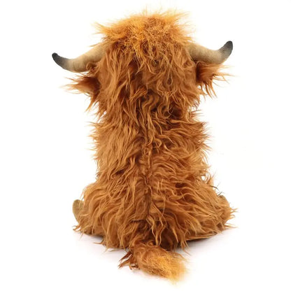 25cm Highland Cow Plush Toy – Soft Stuffed Animal in Brown or Black