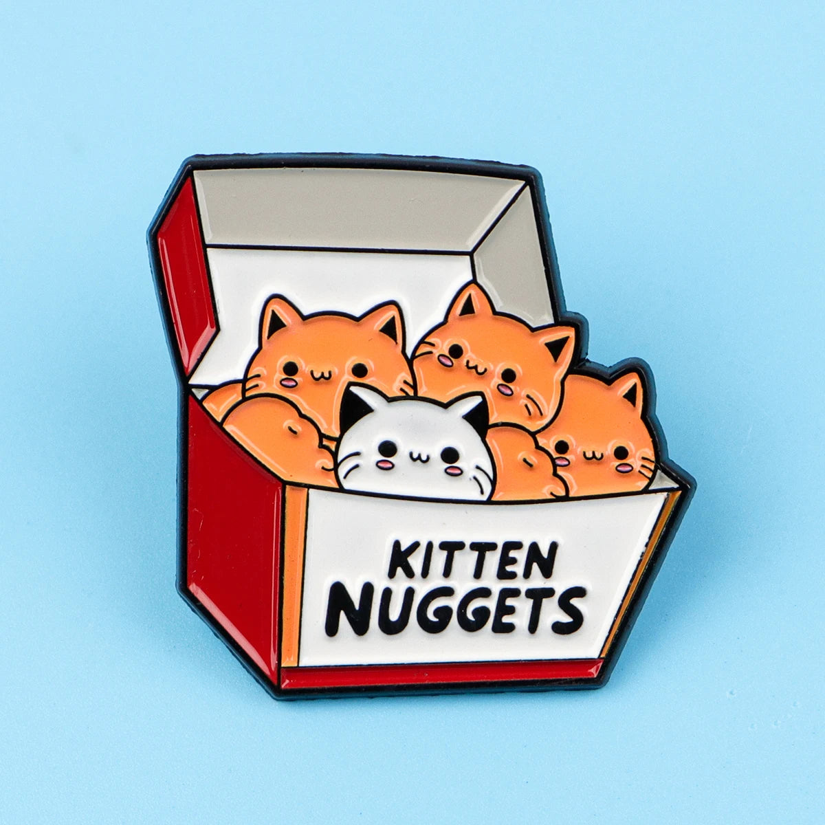 Kitten Nuggets Cute Funny Cat Enamel Brooch Lapel Pin Badge Novelty Gift