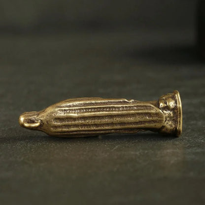 Mini Brass Copper Metal Blessed Holy Mother Mary Figurine – Desk Ornament Collectible