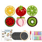 DIY Punch Needle Coaster Set Kits – Make 6 Fruit Design Coasters Multiple Design Choice Craft Embroidery