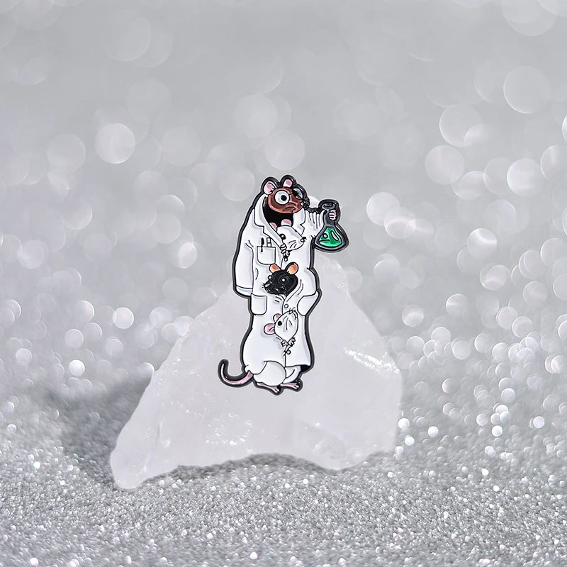 Funny Doctor Nurse Veterinarian Duck Dog Rat Enamel Brooch Lapel Pin Badge Novelty Gift