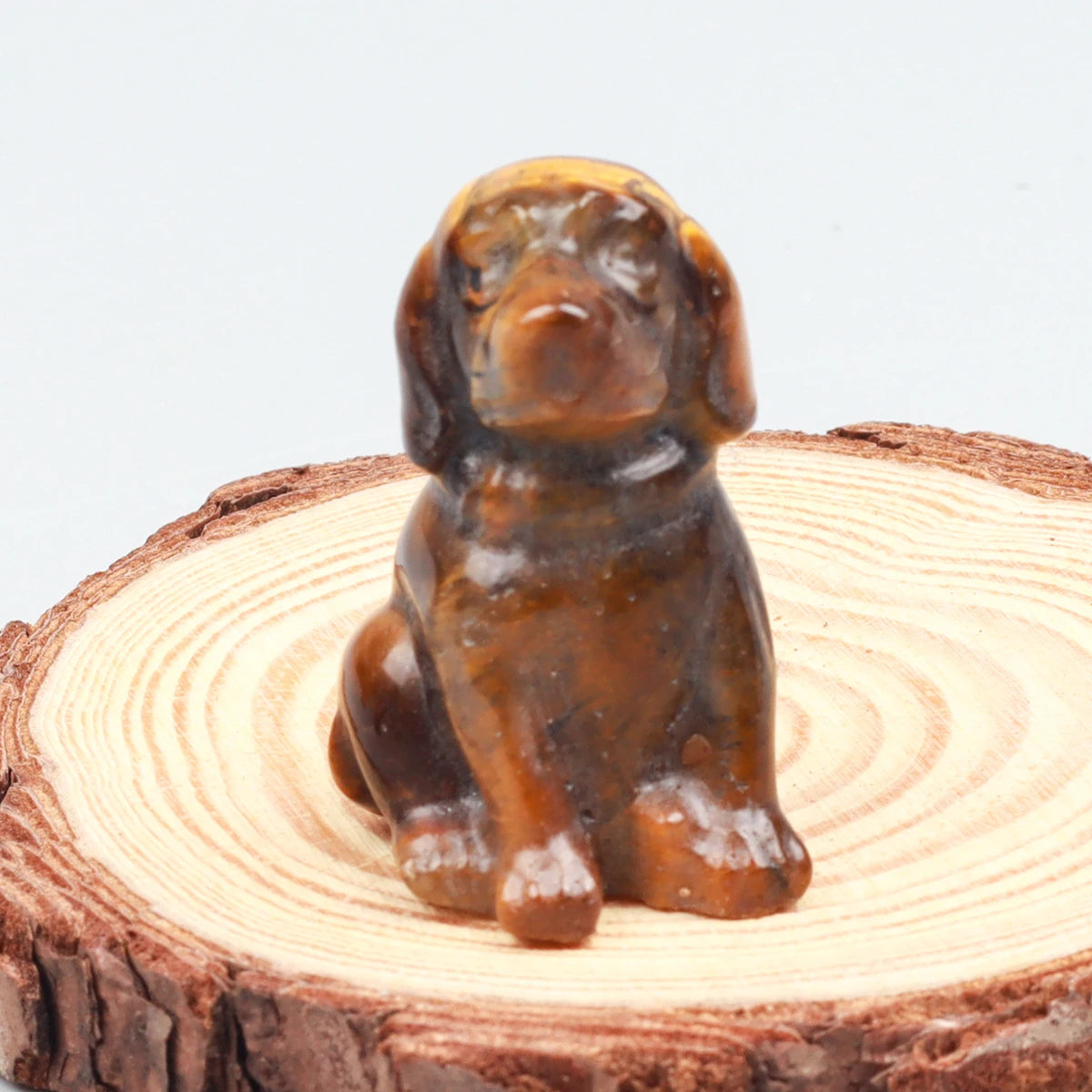 Crystal Dog Figurines – Hand-Carved Natural Stone Animal Dogs Figures for Chakra Energy Healing & Home Décor