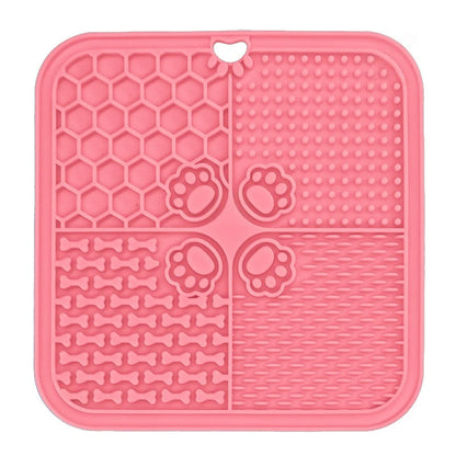 20cm Dog Lick Mat Large Square Dog Cat Pet Slow Feeder Feeding Lick Licking Mat Silicone Suction Cup
