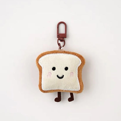 Cute Toast Bread Plush Keychain – Cartoon Food Pendant for Bags & Keys