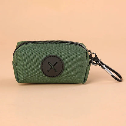 Canvas Dog Poop Bag Holder – Clip-On Pet Waste Bag Dispenser with Carabiner